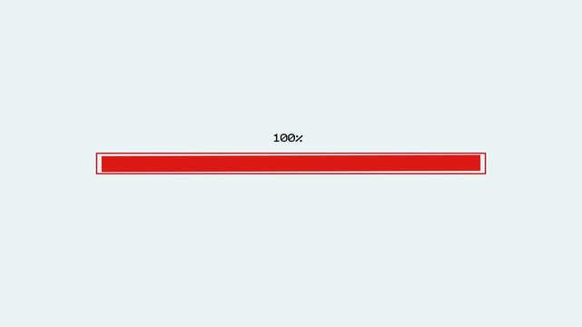 Red 100 Percent Loading Progress Bar Graphic Line Animation Motion Graphic