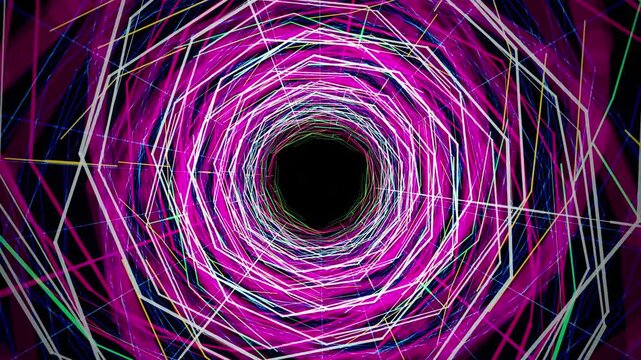 Geometric polygonal tunnel fly through seamless loop motion background