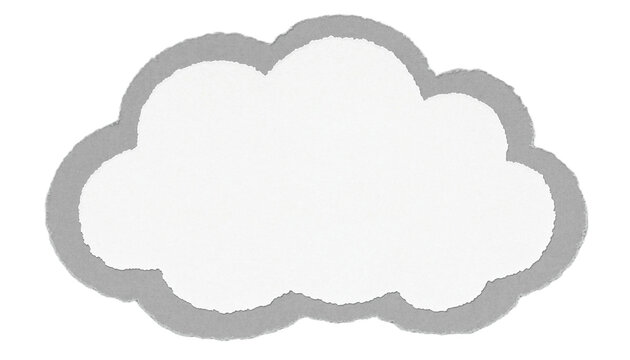 Torn paper cloud shape frame with layered grey and white edges for design backgrounds