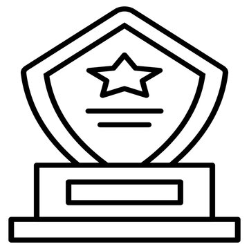 Shield trophy plaque icon star award recognition prize winner