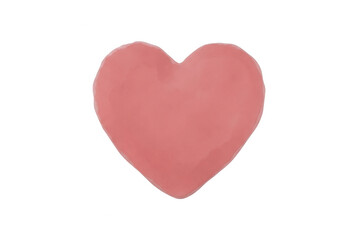 Fototapeta premium Ein handgeformtes Herz aus rosa Knete oder Ton mit einer weichen, leicht unebenen Textur, isoliert auf einem rein weißen Hintergrund, ideal für Valentinstag, Liebe, Romantik und kreative