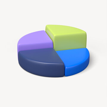 3D pie chart business graph clipart