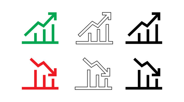 Stock market bar graph showing profit growth and loss trend for financial investment data analysis.