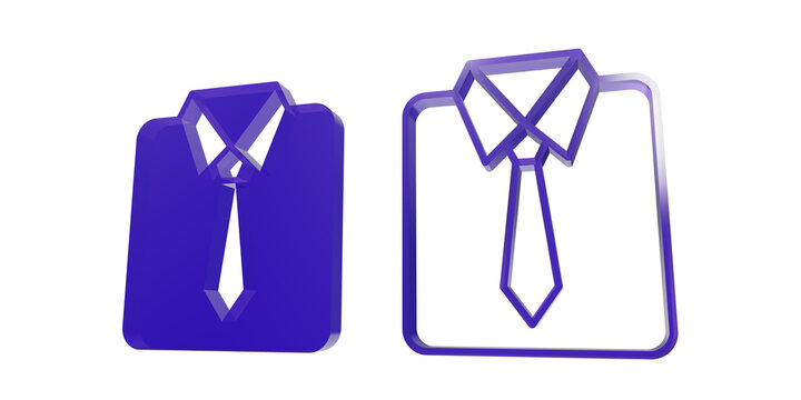 Purple shirt and tie icon representing business attire or professional dress code as transparent PNG