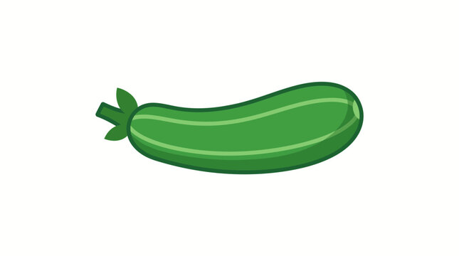 Fresh green zucchini flat icon vector illustration