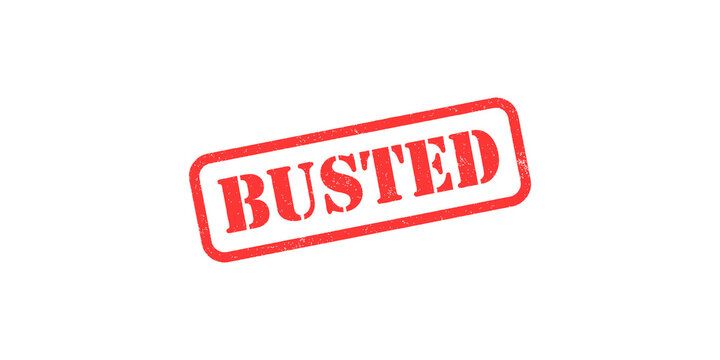 Busted red rubber stamp effect for grunge style design work.