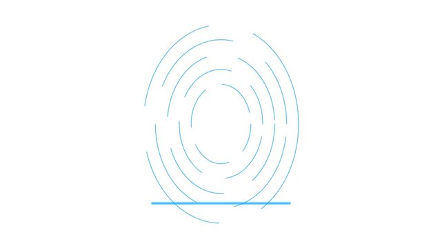 Cyber security digital biometric scanning interface on white background