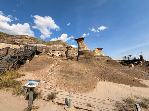 Hoodoo Trail with interpretive sign and viewing platforms, Drumheller Alberta
