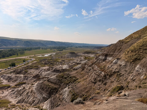 Horseshoe Canyon badlands panoramic view near Drumheller Alberta Canada