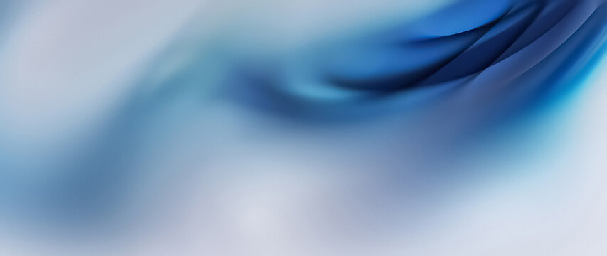 Abstract deep blue and white soft wavy background with blurred smooth curves