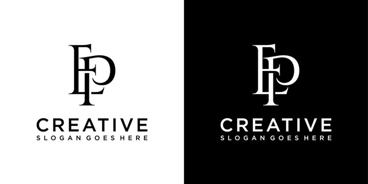 EP or PE initial letter logo design vector concept