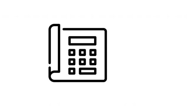 Accountant black and white phone icon suitable for website design, app development, or communication concepts. Modern and simplistic graphic element.