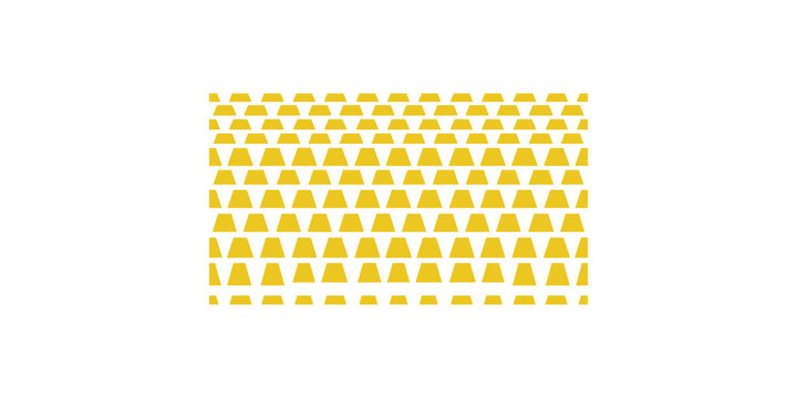 Abstract yellow trapezoid pattern grid for modern background textures and geometric design layouts.