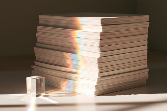 B&uuml;cher und gebrochenes Licht als Symbol f&uuml;r Wissen, Erkenntnis und tiefes Verst&auml;ndnis