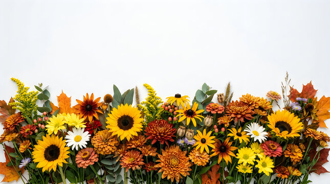 A vibrant and colorful autumn floral arrangement perfect for a thanksgiving celebration or fall themed home decor showcasing