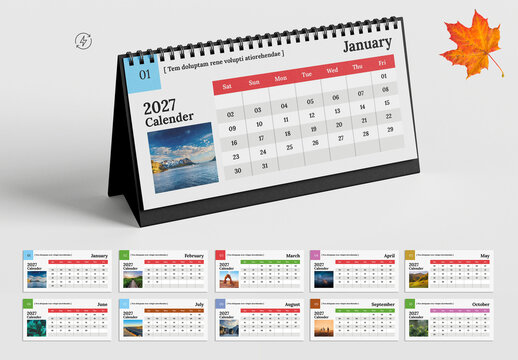 2027 Desk Calendar Template