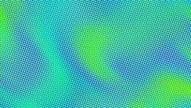 Halftone dot pattern background, vibrant green and blue gradient texture, retro pop art abstract backdrop