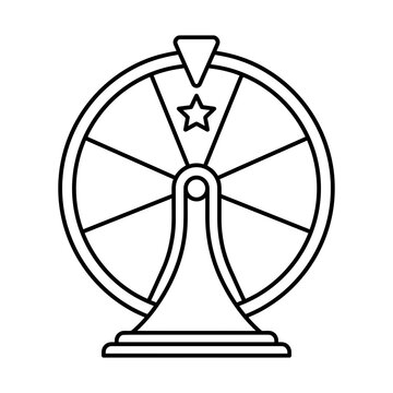 lucky wheel prize draw line icon