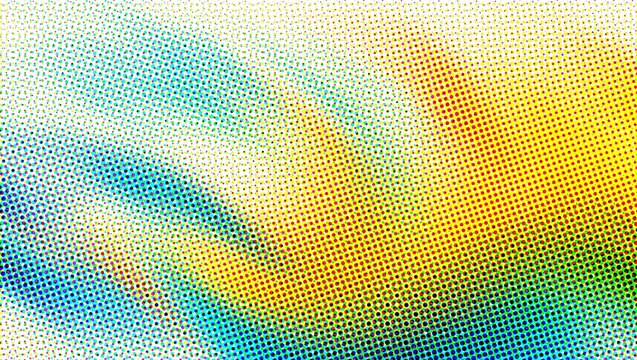 Retro halftone abstract background, colorful pop art wave pattern, vintage comic book style texture for graphic design