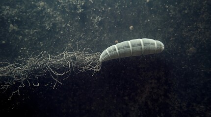 Obraz premium Microscopic Ocean Larva Floating Across An Infinite Blue World In Surreal Poetry