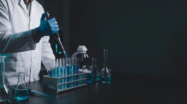 Cinematic Pharmaceutical Research Laboratory with Copy Space