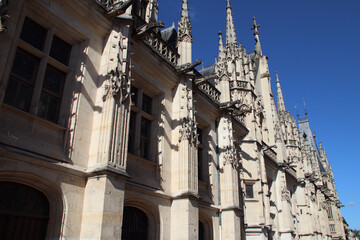 gothic hall (courthouse) in rouen in normandy in france  © frdric