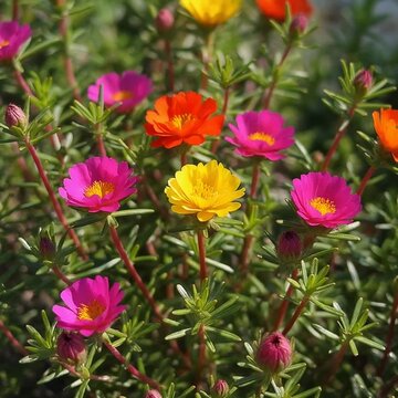 夏のマツバボタン シームレスループ動画背景 1:1 4K