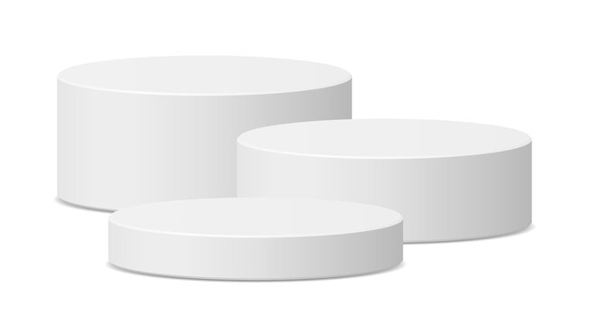 3D white podium step stage platform pedestal stand display isolated png background