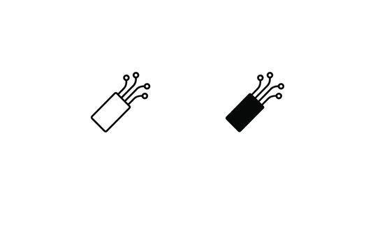 Fiber optic cable icon two variations on a white background