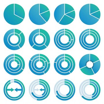Editable Pie and Donut Chart Vector Elements