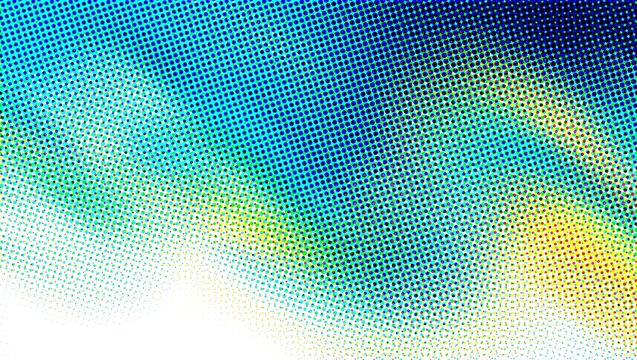 Abstract halftone wave background, blue and yellow gradient dot pattern, vibrant pop art texture for modern graphic design and web banners Vibrant halftone gradient background