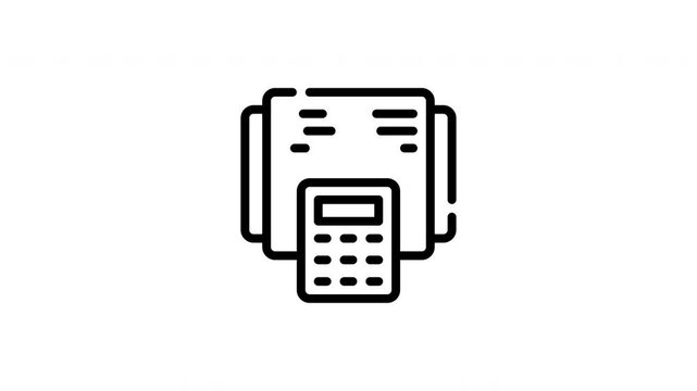 Calculator connected to document attachment paper, ideal for financial, accounting, budgeting, tax, and businessrelated concepts in presentations, reports, and infographics.