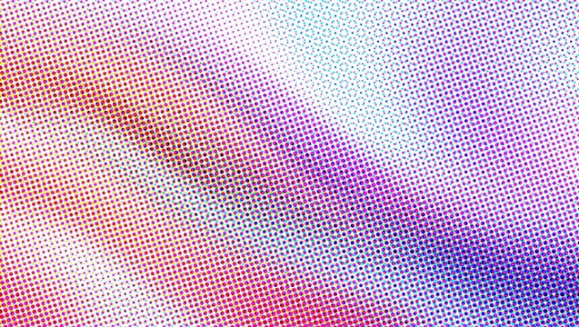 Halftone gradient background with purple and pink dots. Retro pop art texture. Abstract comic book style pattern for creative graphic design. Vibrant halftone gradient background