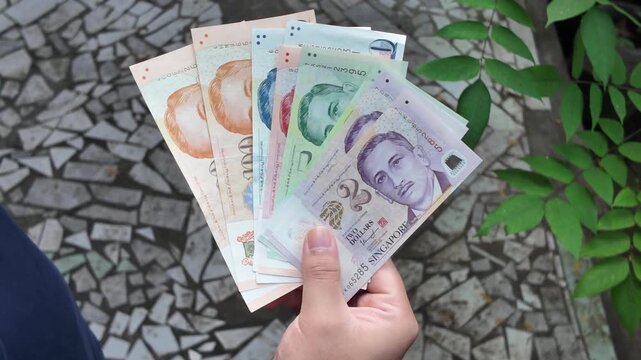 money in hand. people counting money to saving.