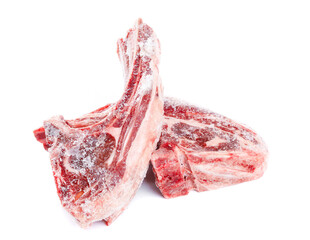 Obraz premium Fresh French Lamb Tomahawk Chops - Premium Frozen Meat Cuts with Bone for Gourmet Cooking