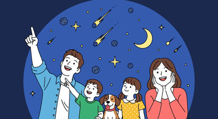 Naklejka premium Vector illustration of a joyful family with parents and children smiling together in a clean, modern flat design style on a white background, perfect for lifestyle and domestic themes.
