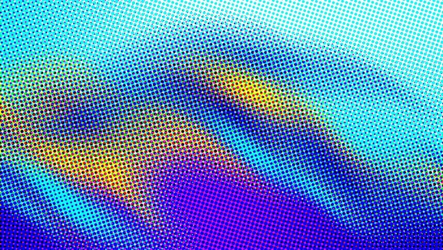 Halftone abstract background with blue and purple waves, retro pop art gradient texture, vibrant dotted pattern for modern graphic design Vibrant halftone gradient background