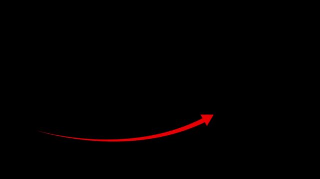 Abstract arrow business graph icon animation background. arrow rising transparent channel. Abstract arrow growth chart of economy icon animated down to up arrow animation direction animation.4k video