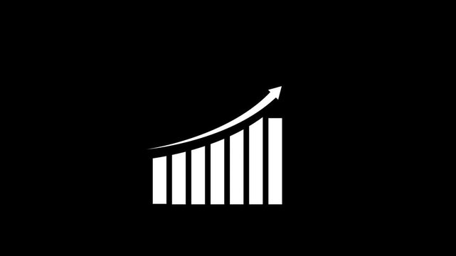 business Bar graph going up, Profit concept, positive increase chart. graph with rising up arrow and bar stats animation.Representing consistent business growth, revenue increase, financial success,
