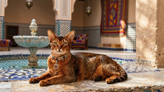 Abyssinian Cat Moroccan Riad Marrakech
