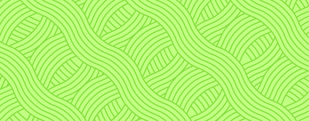 Fototapeta premium Simple wavy farm pattern background with abstract green texture and organic field lines. Agricultural vector design with geometric grass elements, forest summer waves and vineyard landscape views.