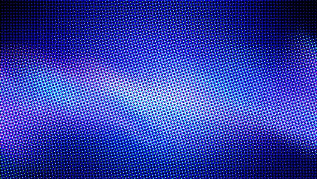 Halftone blue abstract background, retro pop art dotted pattern, vibrant purple and cyan gradient digital wave texture