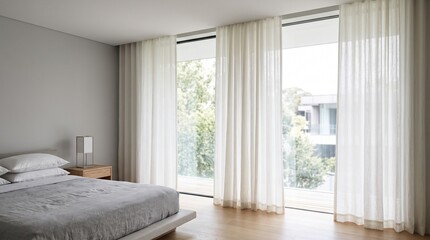 Fototapeta premium Hidden Curtain Rods _in_ Bedroom