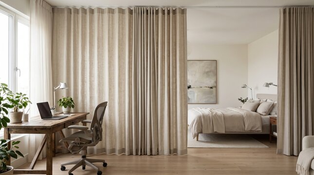 Using room divider curtains 2K