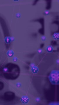 Network of connections against empty laboratory