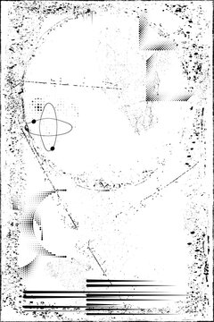 Glitch distorted grungy overlay grange texture. Textured and glitched technology background. Screen print effect .Vector overlay background with a halftone dots screen print texture.
