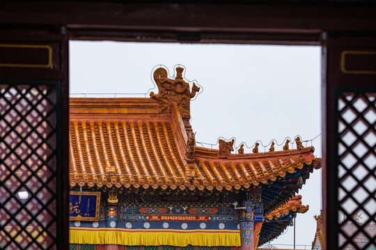 Dazhao Temple Golden Roof Detail, Hohhot Mongolia
