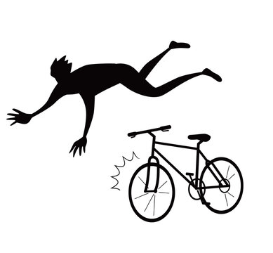 自転車に乗る人物シルエット