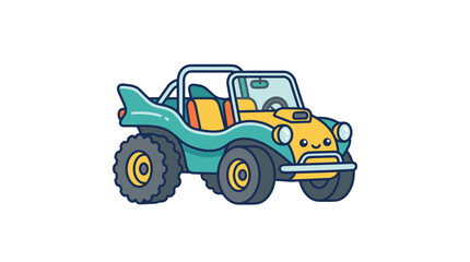 Fototapeta premium Blue and yellow off-road buggy vehicle illustration.