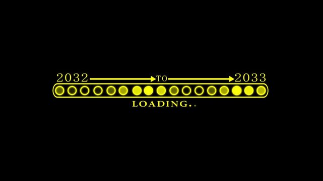 Business Transition from 2032 to 2033 with Digital Progress Loading Bar Enterprise Transformation Goal Tracking Productivity Improvement and Business time line animation.